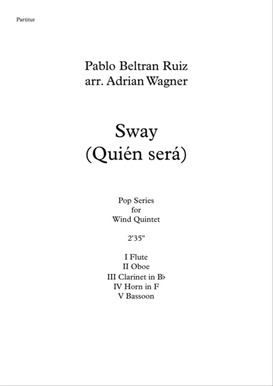 Sway (Quien Sera) Woodwind Quintet scores gallery preview page 2