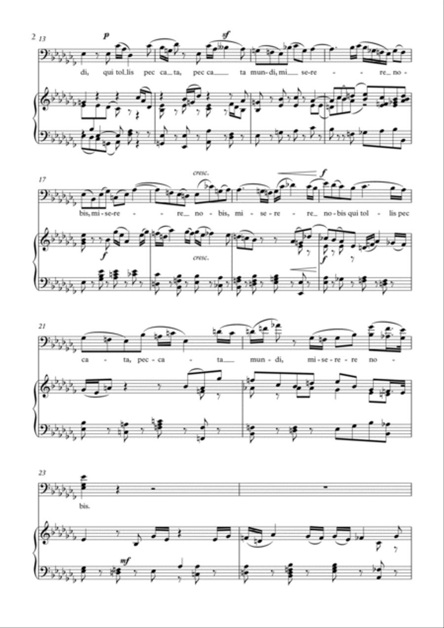 Aria (Agnus dei) da missa em si Menor (BACH) - Baritone_Abm Piano, Vocal, Guitar scores gallery preview page 2