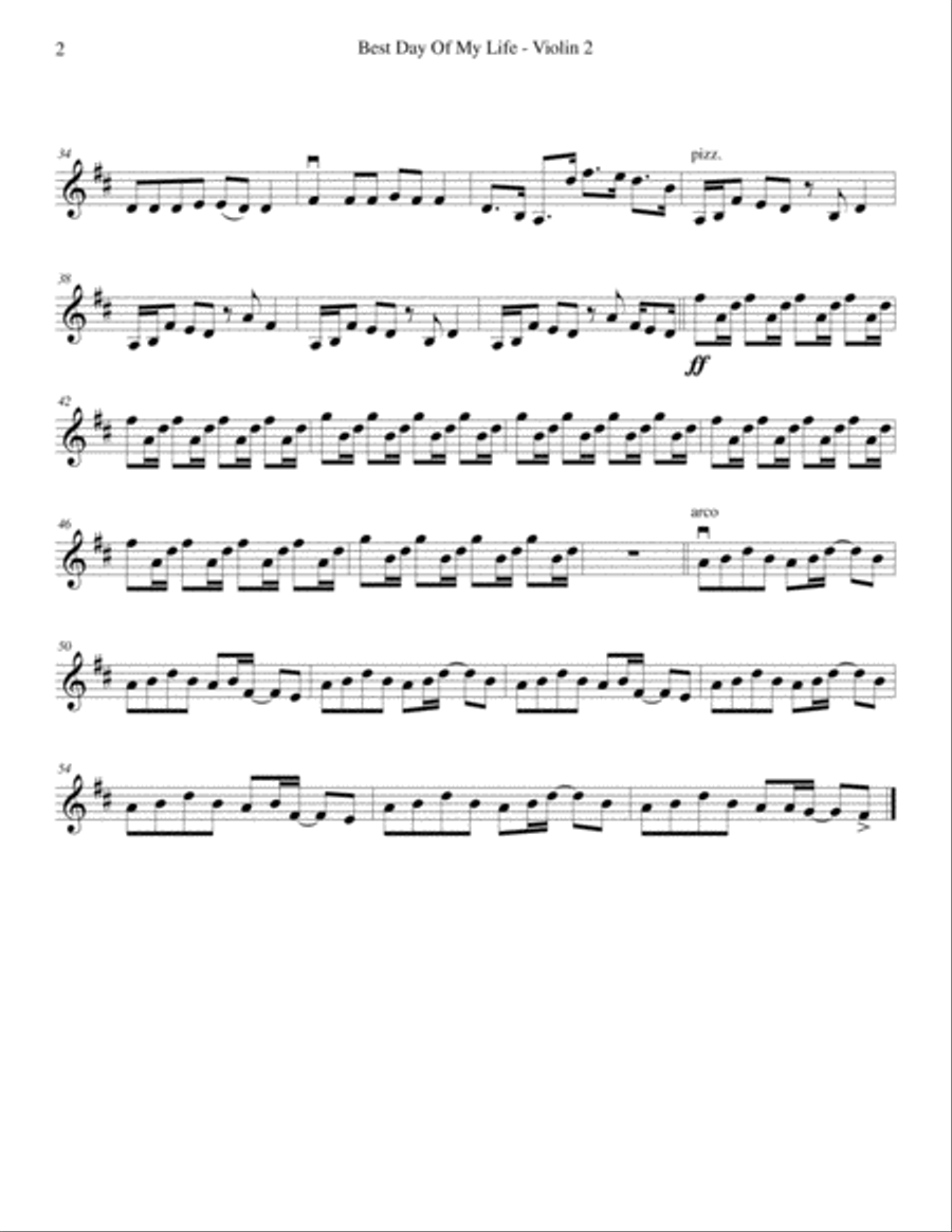 Best Day Of My Life String Quartet scores gallery preview page 4