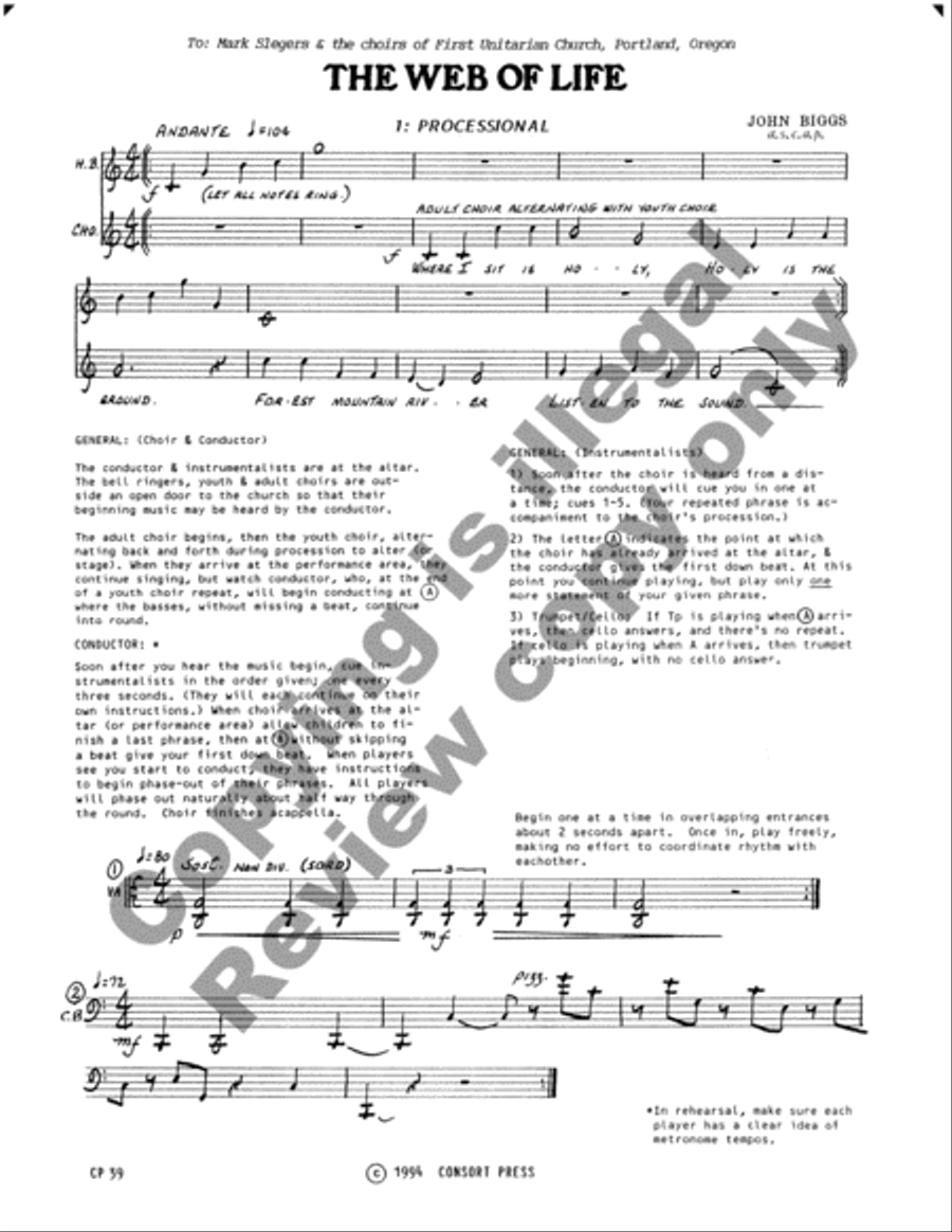 The Web of Life (Full Score) Choir scores gallery preview page 24