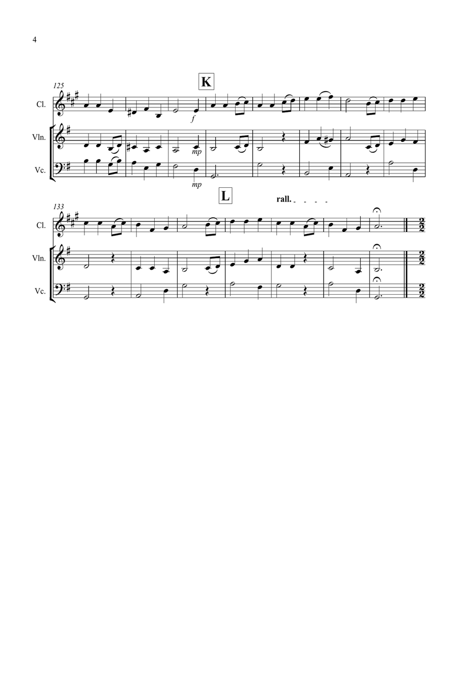 3 Christmas Favourites for Clarinet, Violin and Cello Trio Small Ensemble scores gallery preview page 4