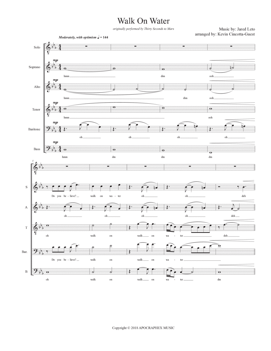 Walk On Water 4-Part scores gallery preview page 1