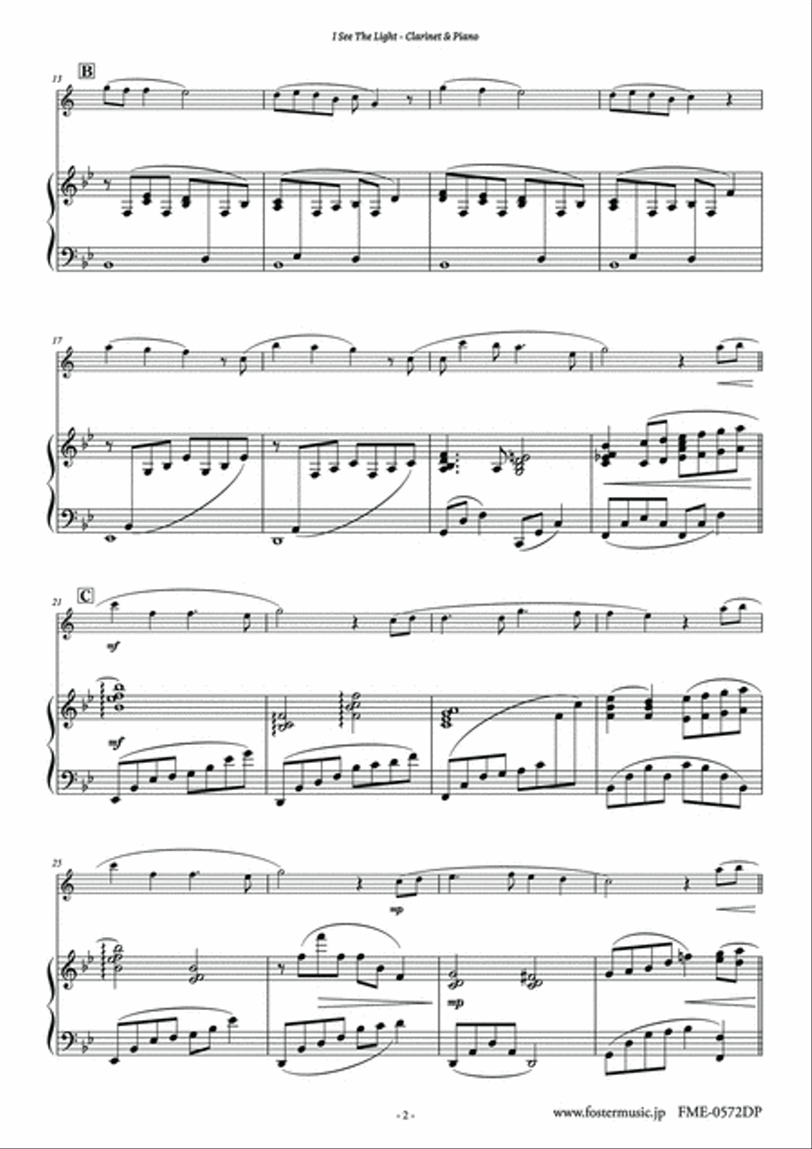 I See The Light B-Flat Clarinet scores gallery preview page 2