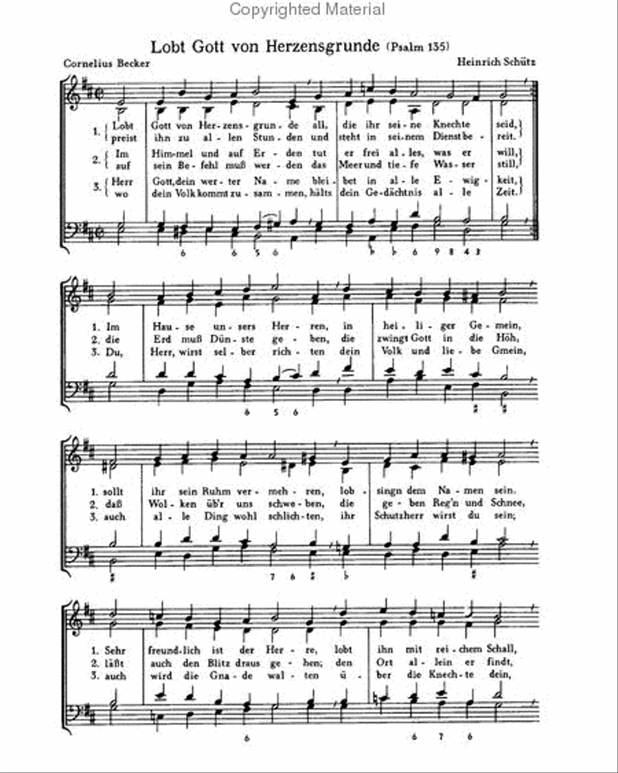 Goudimel: Lobt den Herrn; Schutz: Lobt Gott von Herzensgrund Score scores gallery preview page 3