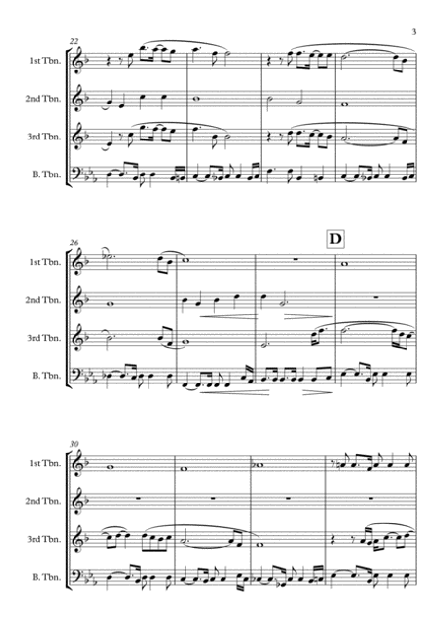 He Ain't Heavy, He's My Brother Brass Quartet scores gallery preview page 3