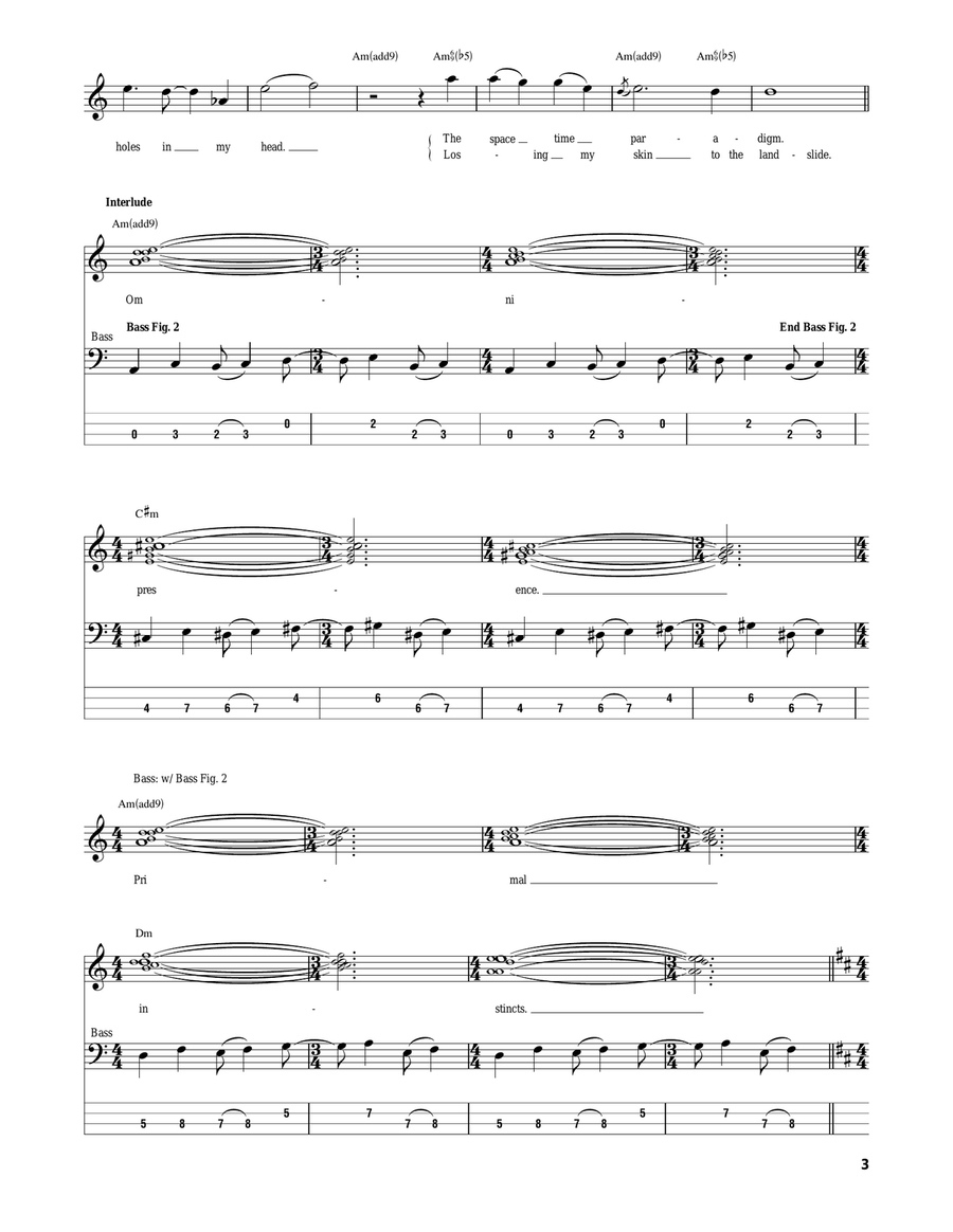 Quintessence Bass Guitar Tablature scores gallery preview page 3