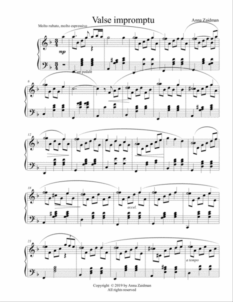 Valse Impromptu Piano Solo scores gallery preview page 2