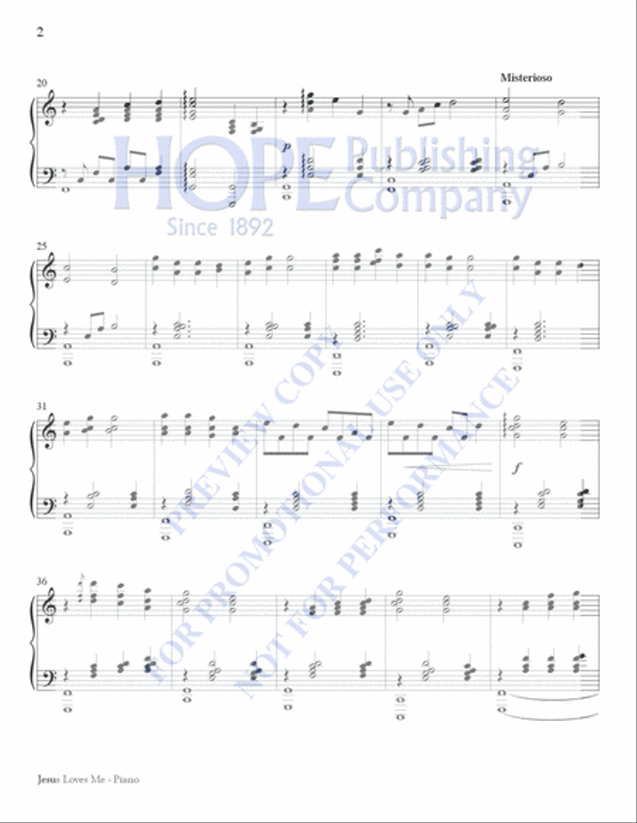Jesus Loves Me Piano scores gallery preview page 10