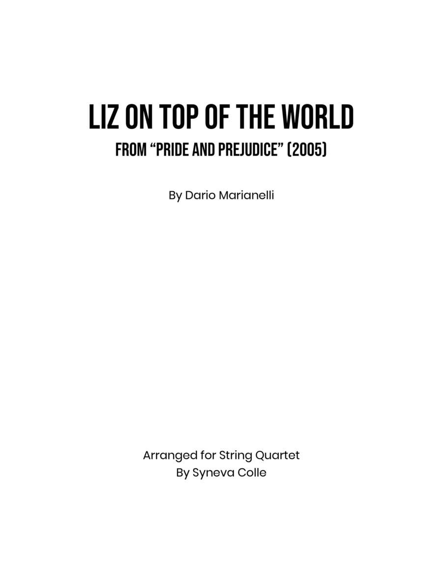 Liz On Top Of The World String Quartet scores gallery preview page 1