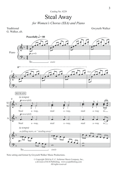 Steal Away from Gospel Songs (Downloadable Piano/Choral Score)