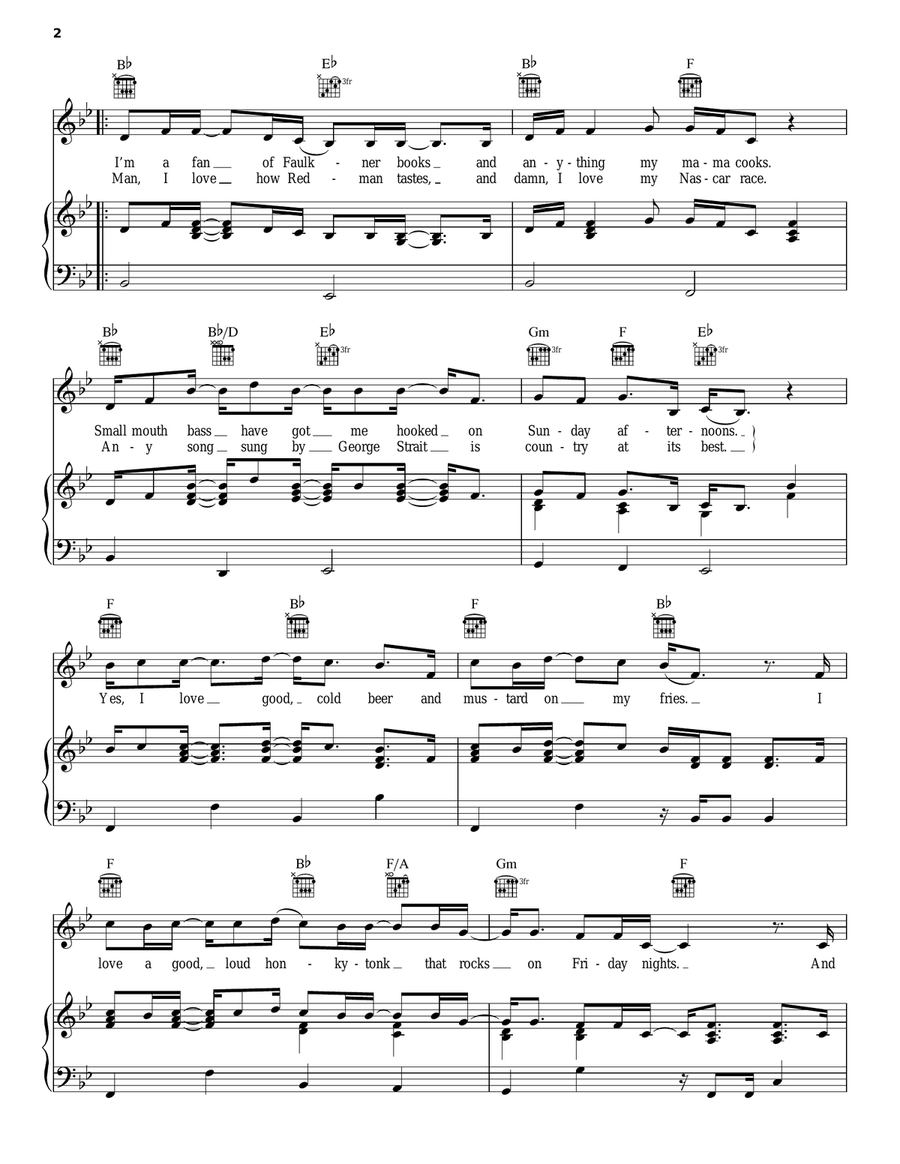 Love Your Love The Most Love Your Love The Most Piano, Vocal, Guitar scores gallery preview page 2