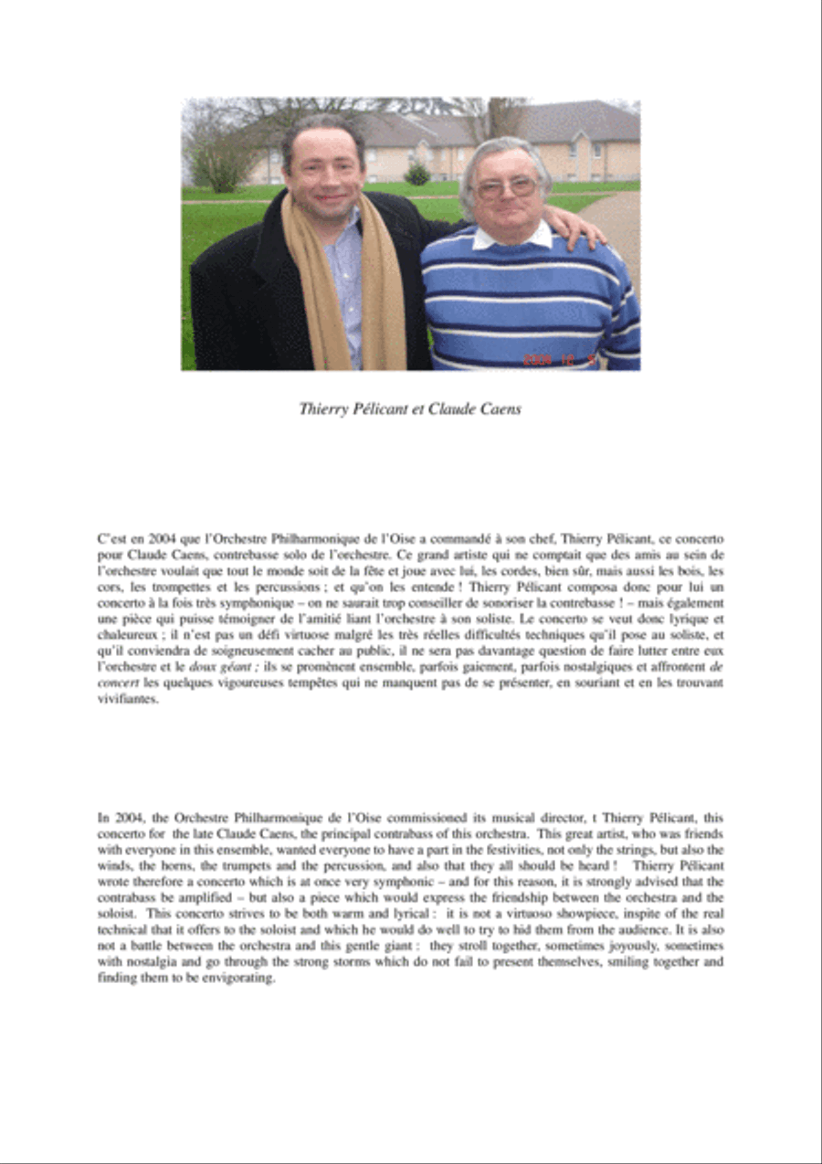 Thierry Pélicant: Concerto for contrabass and orchestra, score only Full Orchestra scores gallery preview page 3