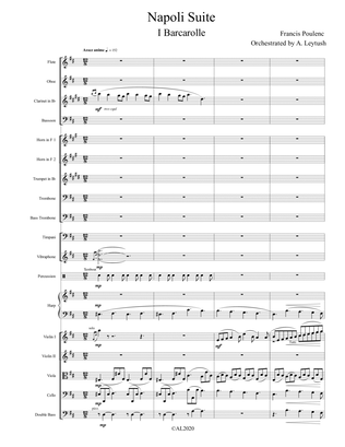 F. Poulenc - Napoli Suite, Orchestrated by A. Leytush - Score Only