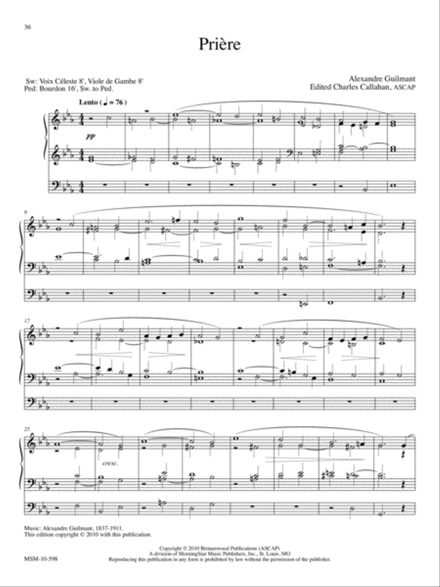The Memorial Album Thirty Selections for Organ, Piano, or Keyboard Organ scores gallery preview page 12