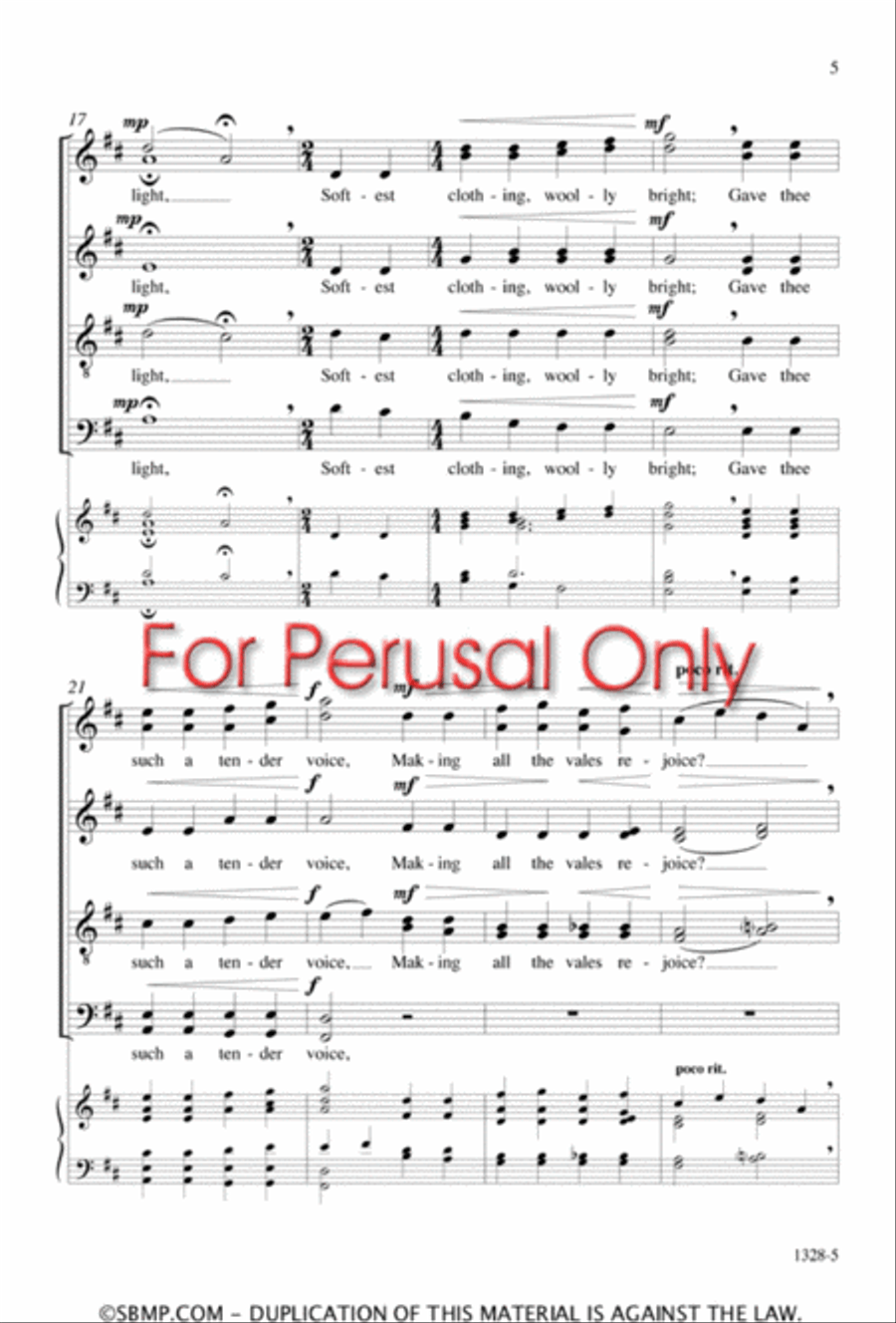 The Lamb - SATB divisi Octavo Divisi scores gallery preview page 4