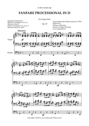 Fanfare Processional in D, Op. 20 (Organ Solo) by Ausra Motuzaite-Pinkeviciene