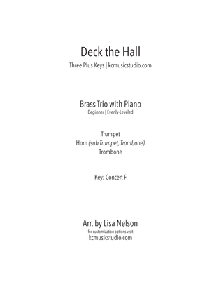 Deck The Halls Brass Trio with Piano Accompaniment