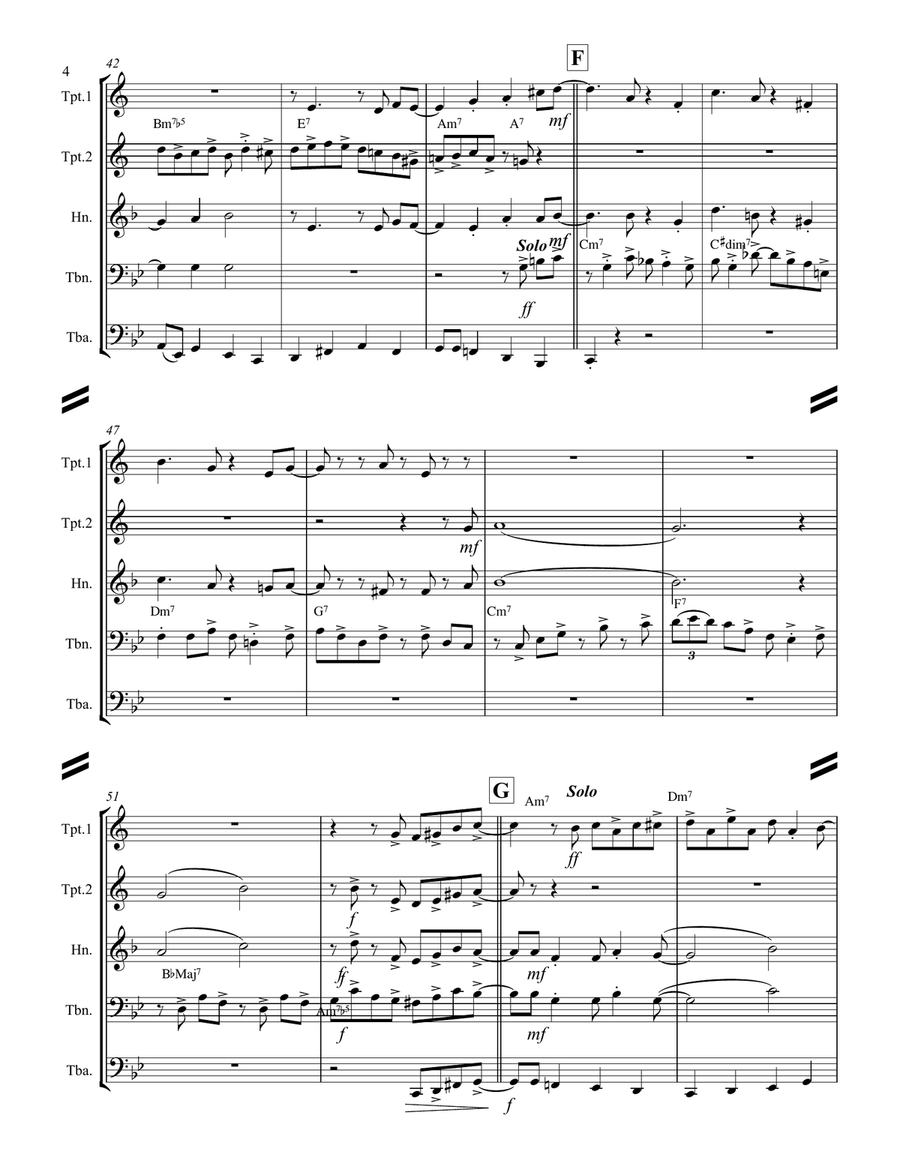 Fly Me To The Moon (in Other Words) Brass Ensemble scores gallery preview page 5