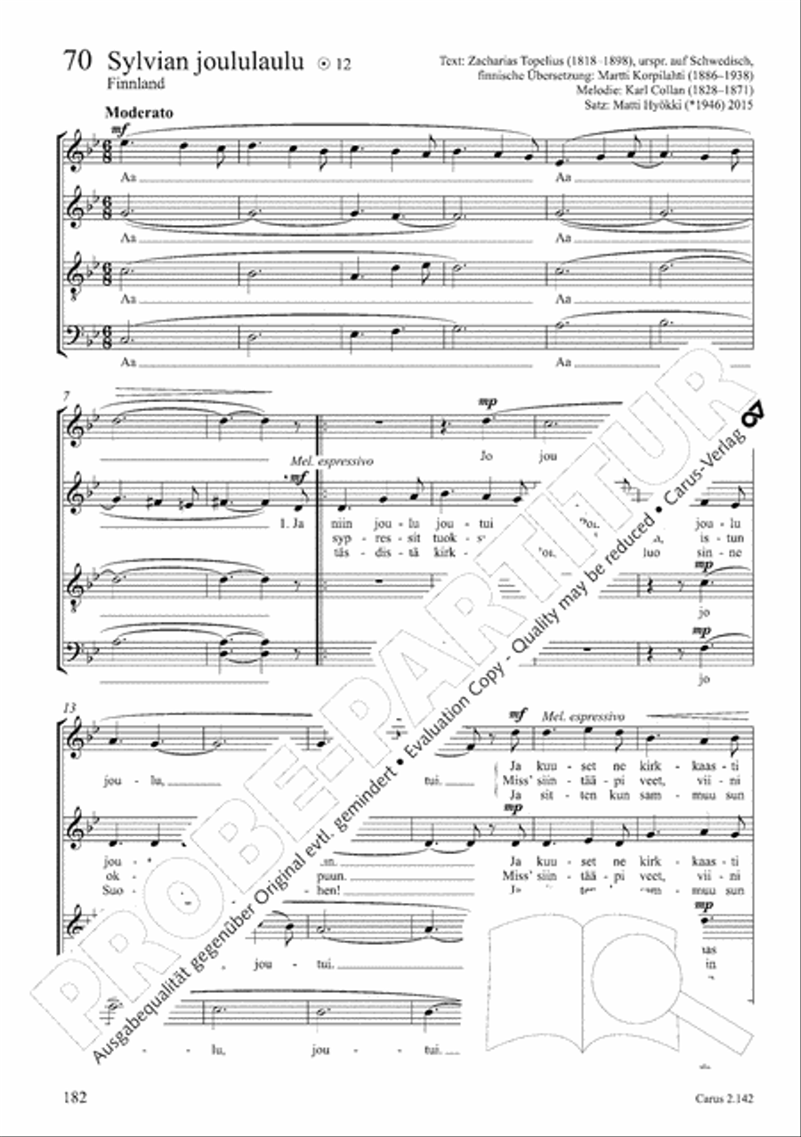 Christmas Carols of the World. Choral collection 4-Part scores gallery preview page 150