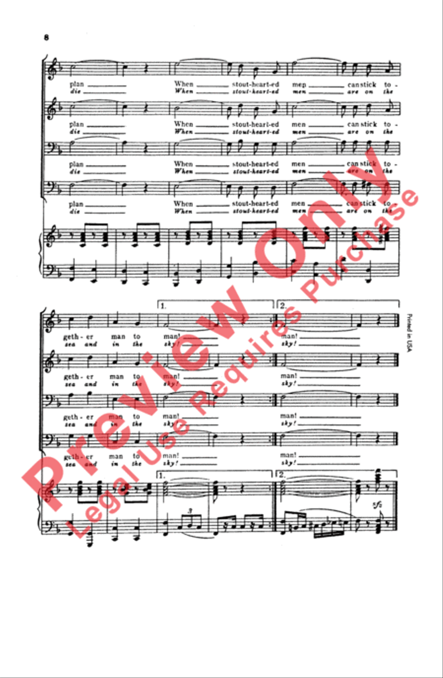 Stouthearted Men Men's Choir scores gallery preview page 8