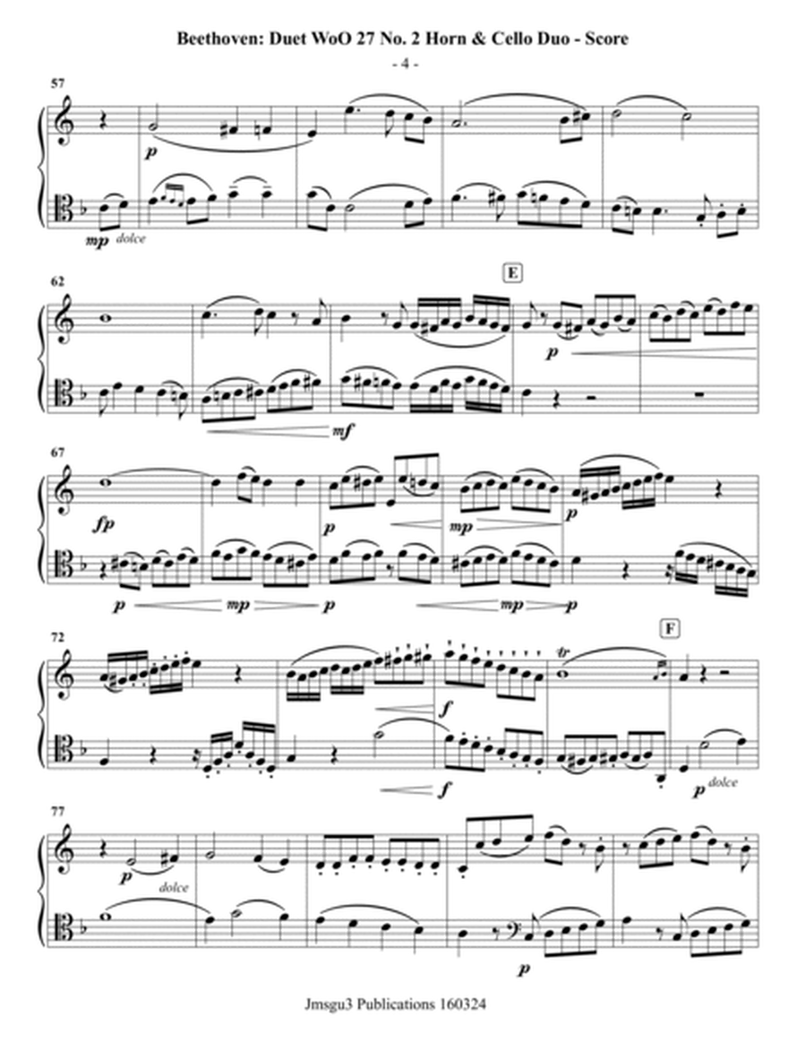Beethoven: Duet WoO 27 No. 2 for French Horn & Cello image number null