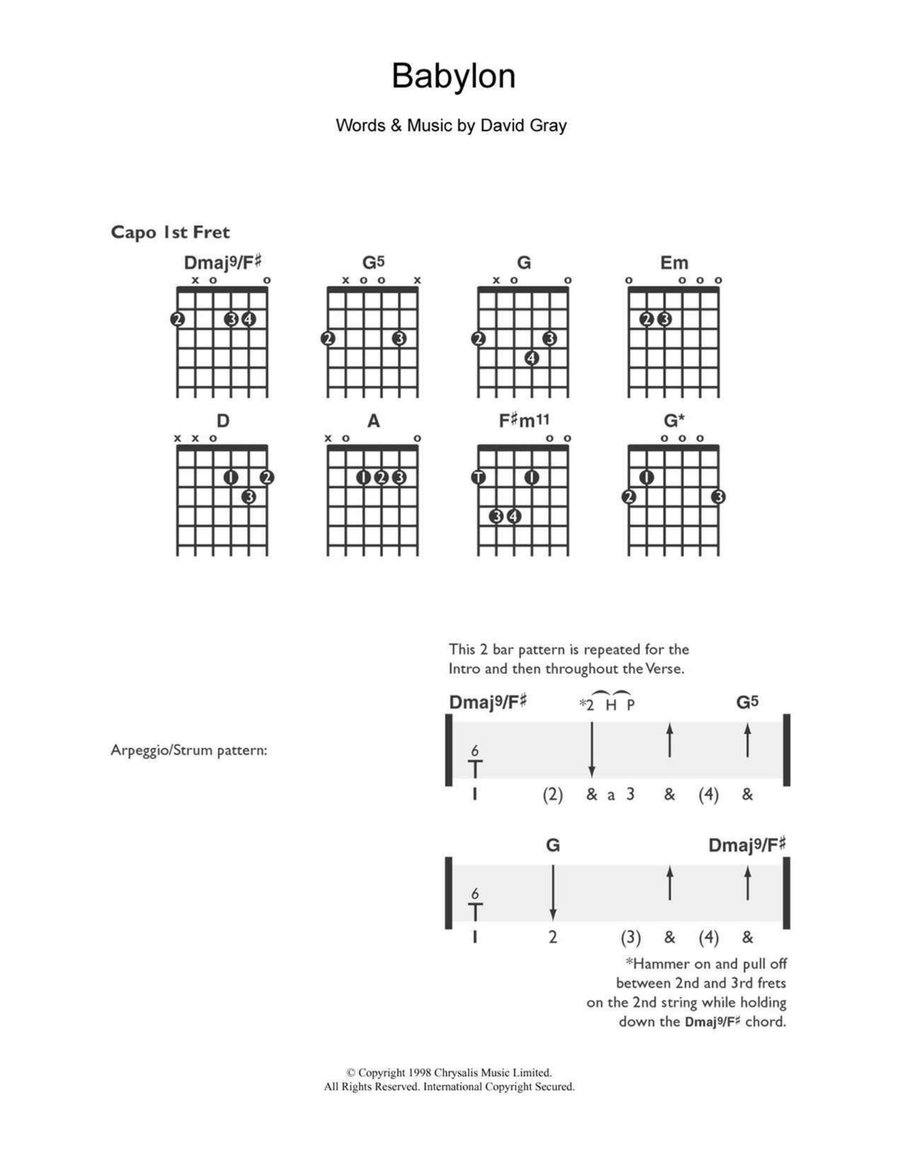 Babylon Acoustic Guitar scores gallery preview page 1