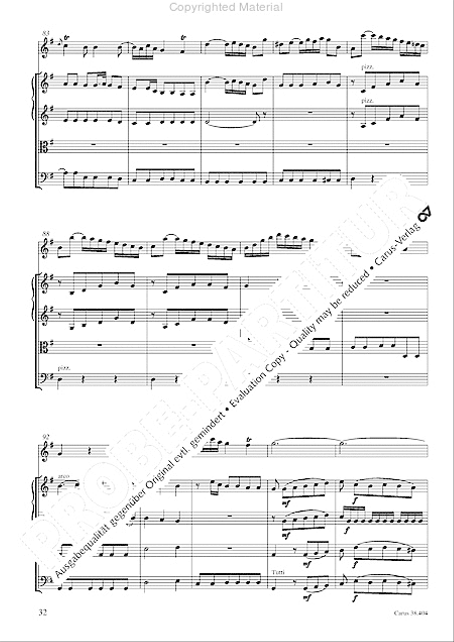 Concerto for Flute in D major (Concerto per il Flauto traverso in D / Flotenkonzert in D) Flute Solo scores gallery preview page 34
