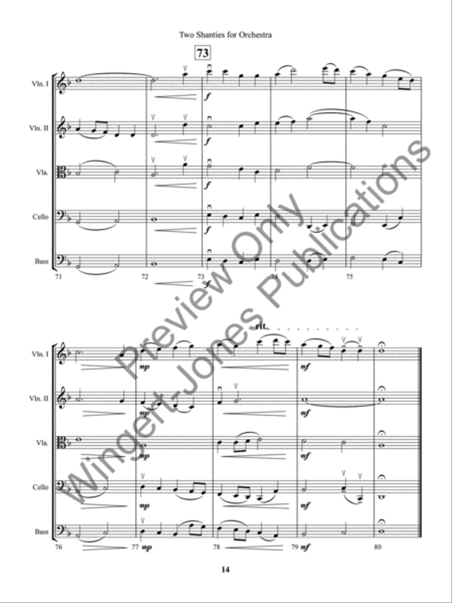 Two Sea Shanties for String Orchestra (Score) String Orchestra scores gallery preview page 17