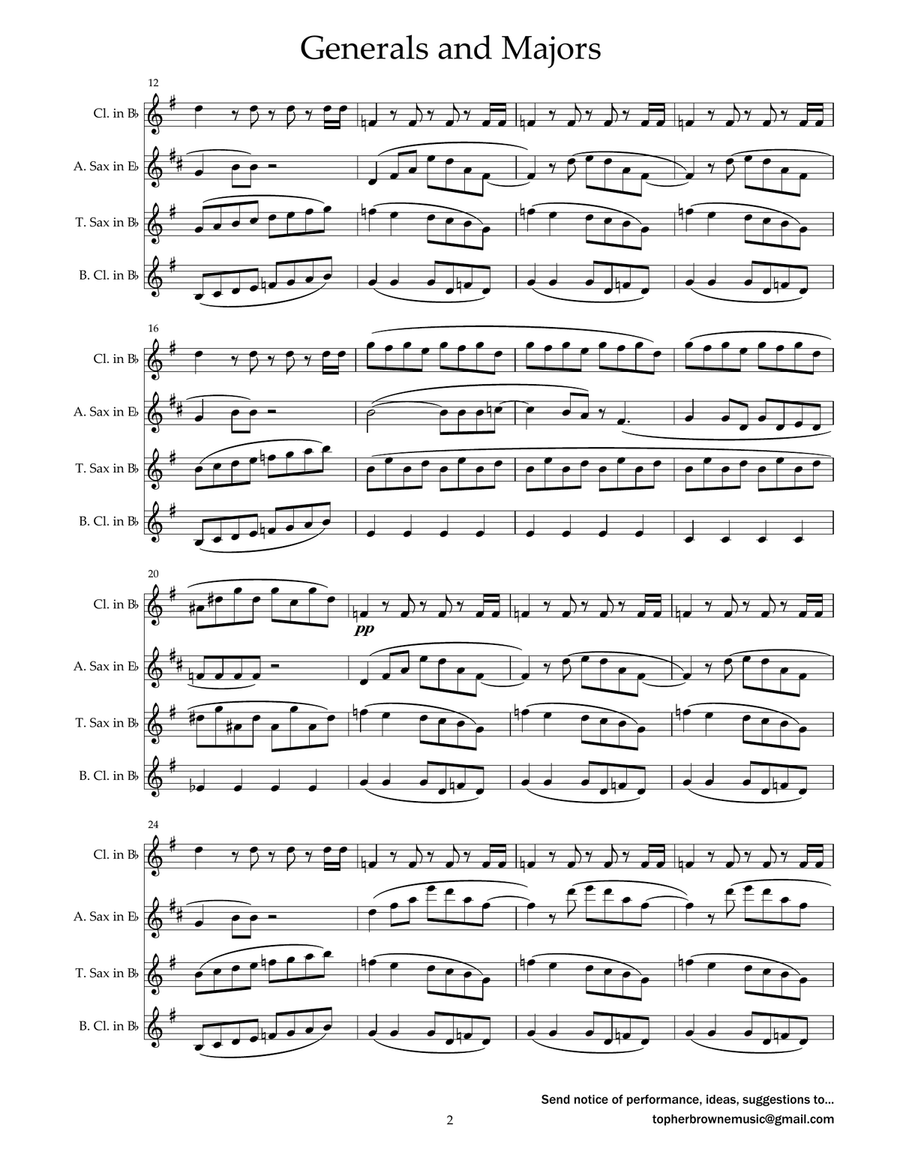 Generals And Majors Woodwind Quartet scores gallery preview page 3