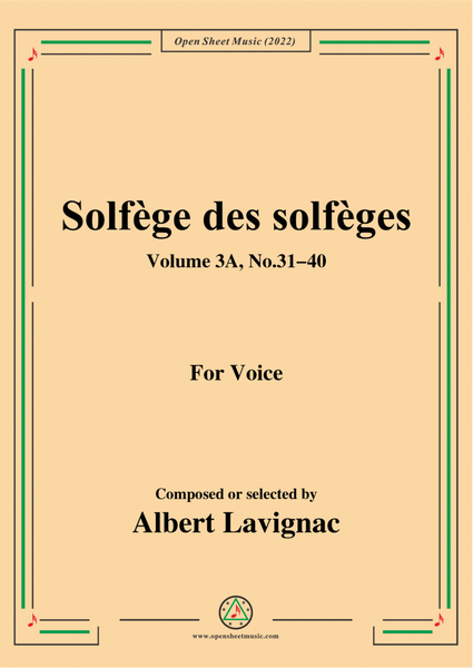 Lavignac-Solfege des solfeges,Volum 3A No.31-40,for Voice image number null
