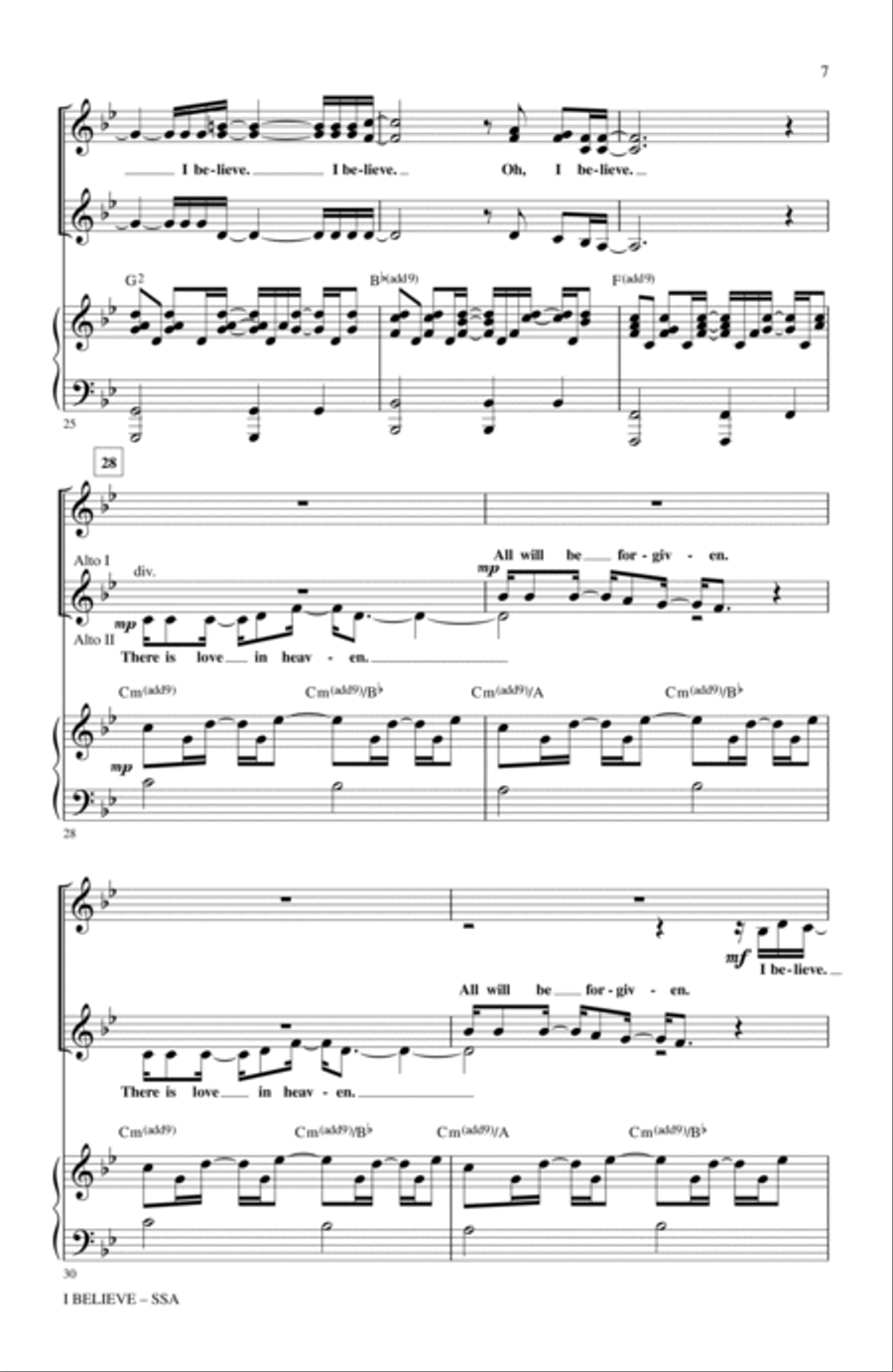 I Believe (from Spring Awakening) SSA scores gallery preview page 5