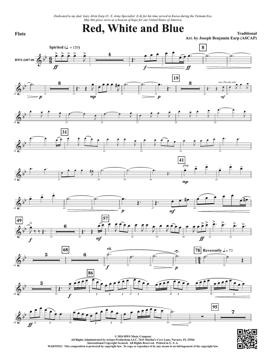 Red, White and Blue: 1st Flute Flute scores gallery preview page 1