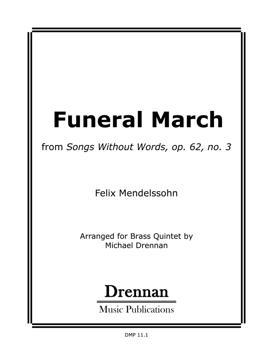 Funeral March from Songs Without Words Op. 62, no. 3 Brass Ensemble scores gallery preview page 1