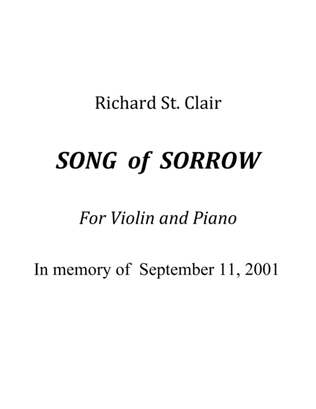 Book cover for SONG OF SORROW for Violin and Piano, In Memoriam: 9/11