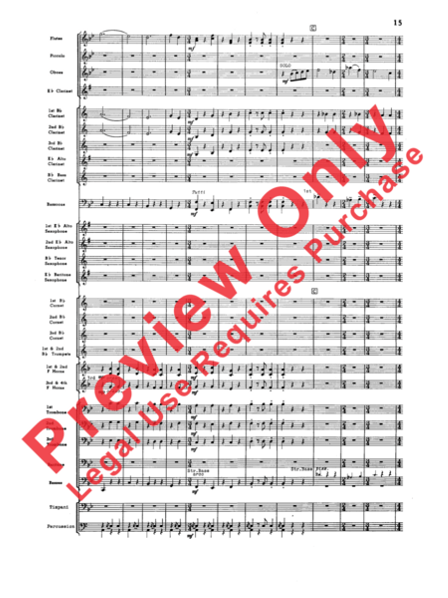 Third Suite (I. March, II. Waltz, III. Rondo) Concert Band scores gallery preview page 17
