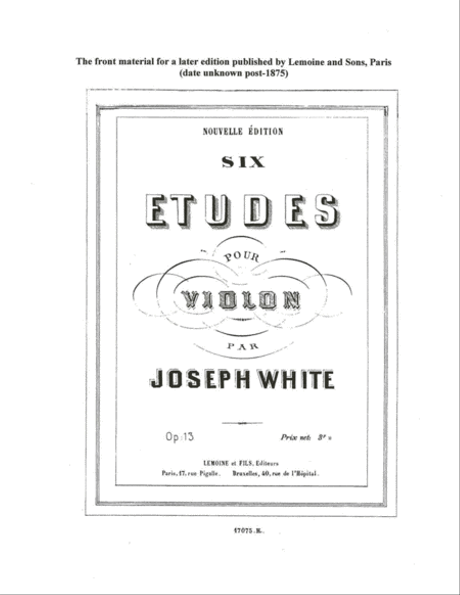 Joseph White: Six Etudes for Violin Violin Solo scores gallery preview page 2