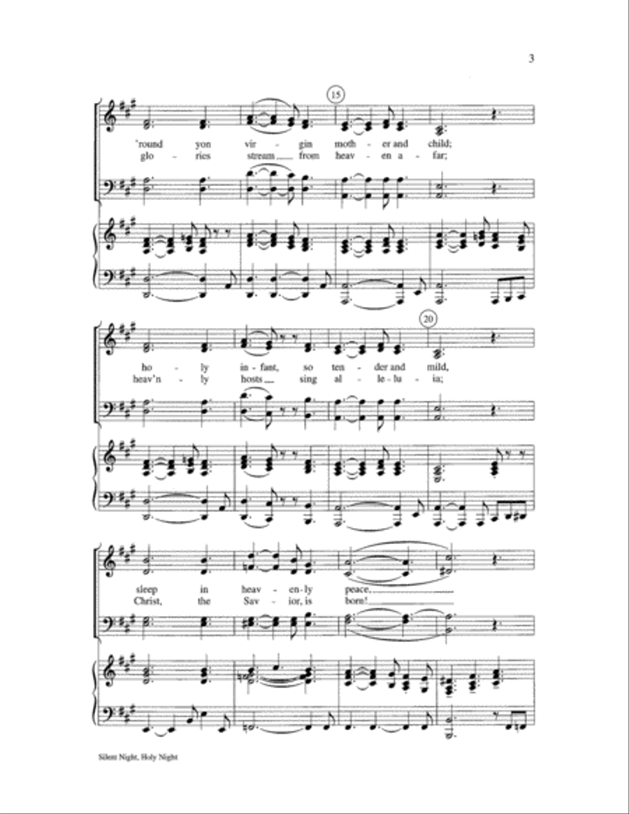 Silent Night, Holy Night Choir scores gallery preview page 3