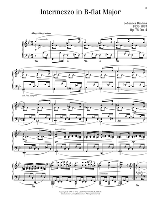 Book cover for Intermezzo In B-flat Major, Op. 76, No. 4