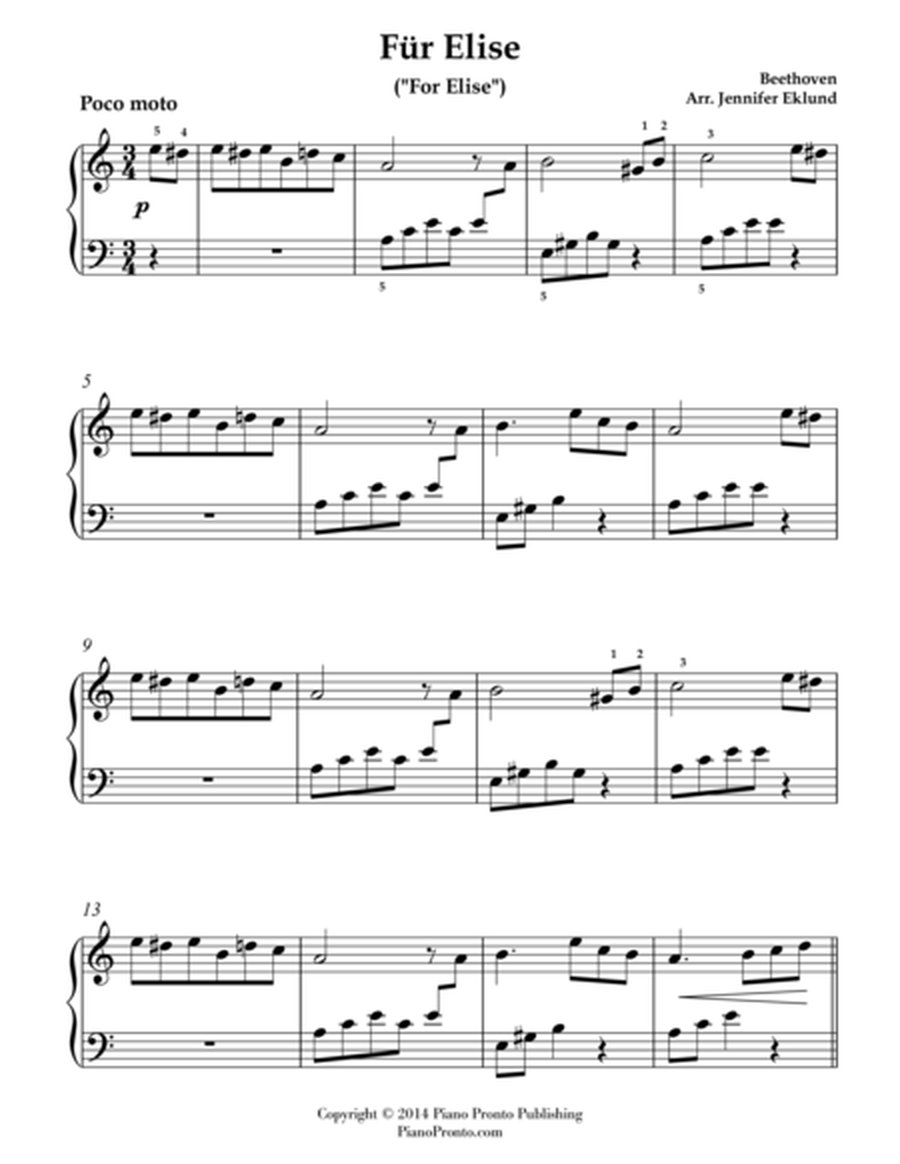 Fur Elise Simplified Versions (5 Versions Included!) image number null