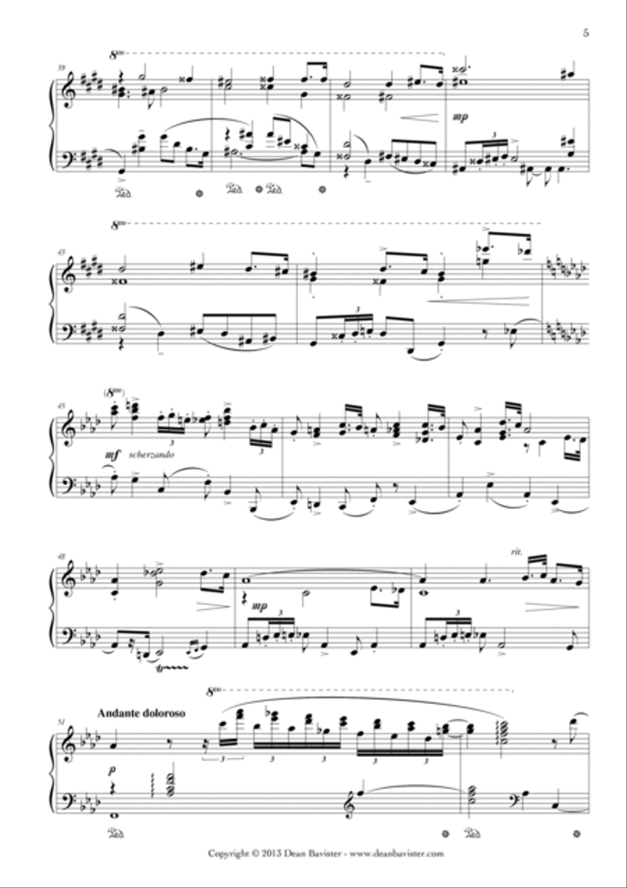 Piano Sonata 3 in C Sharp Minor (Opus 15) Piano Solo scores gallery preview page 5