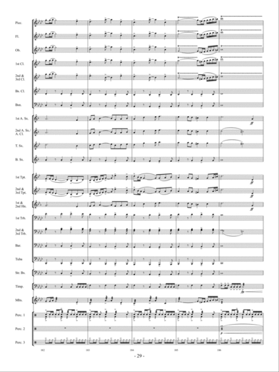 Legend of the Ancient Hero Concert Band scores gallery preview page 28