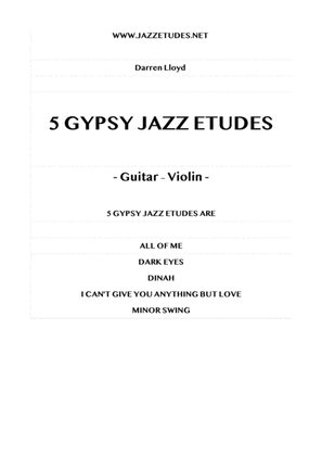 Book cover for 5 easy/intermediate Gypsy jazz etudes - Violin/Guitar