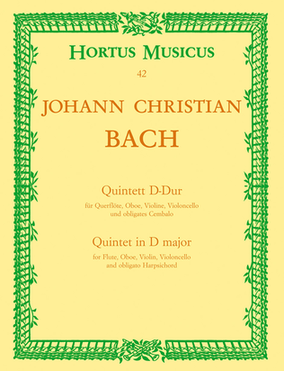 Book cover for Quintett fur Querflote, Oboe, Violine, Violoncello und obligates Cembalo D major
