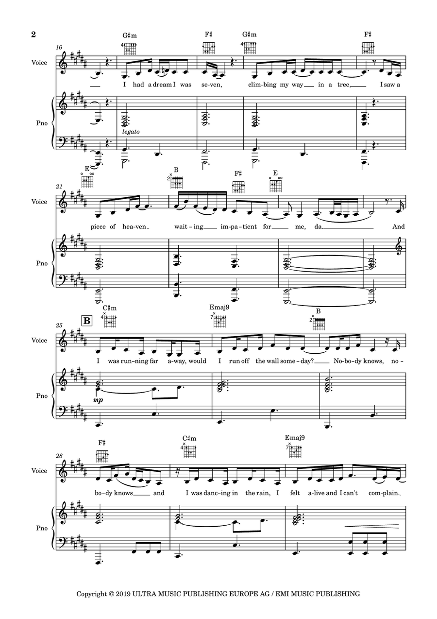Runaway Runaway Piano, Vocal scores gallery preview page 3