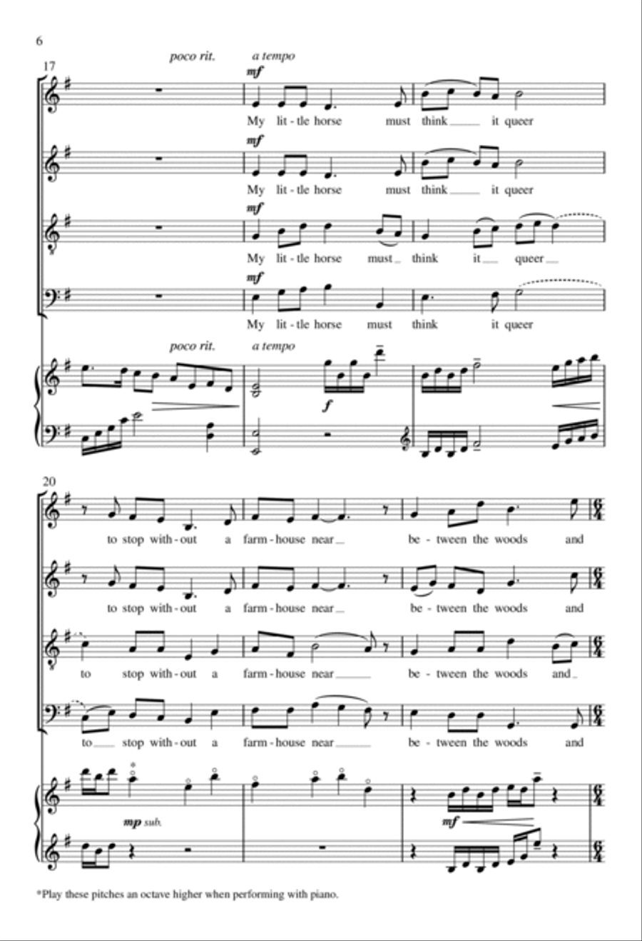 Stopping by Woods on a Snowy Evening Divisi scores gallery preview page 5