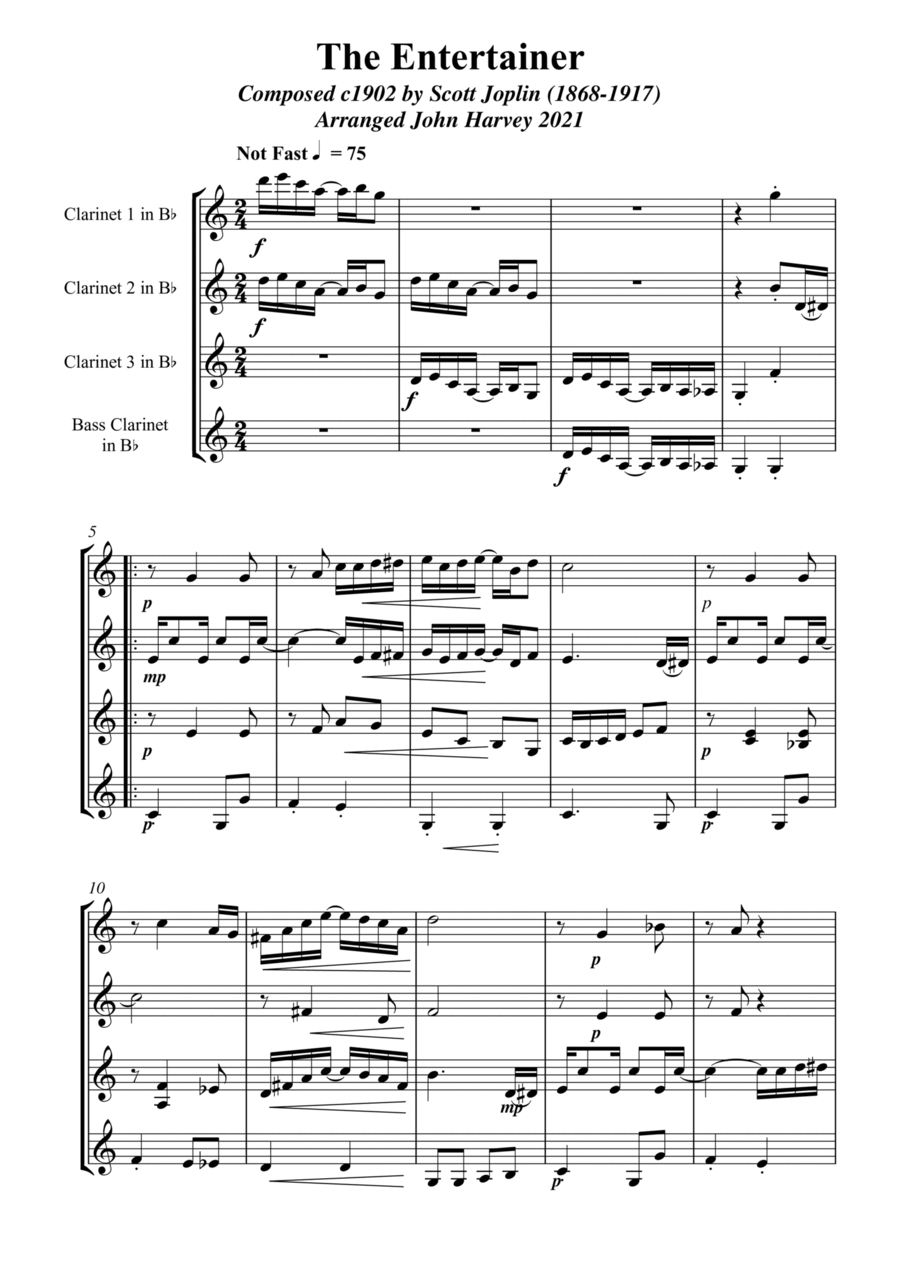 The Entertainer Rag Woodwind Quartet scores gallery preview page 1