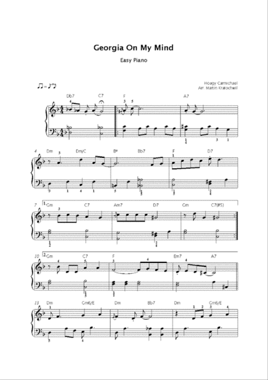 Georgia On My Mind Piano Solo scores gallery preview page 2