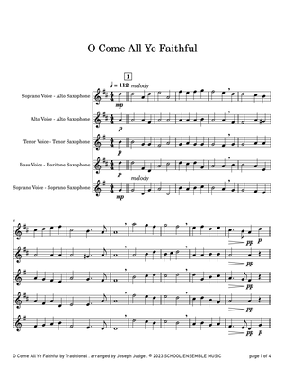 Book cover for O Come All Ye Faithful for Saxophone Quartet in Schools
