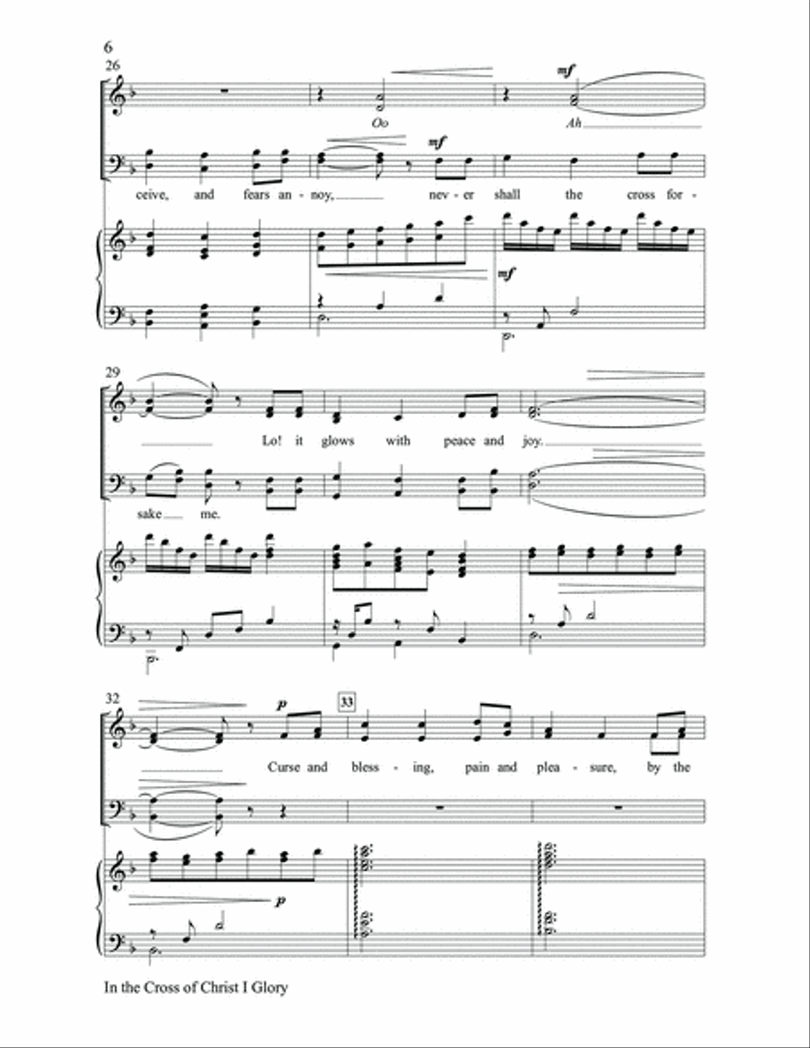 In the Cross of Christ I Glory 4-Part scores gallery preview page 6