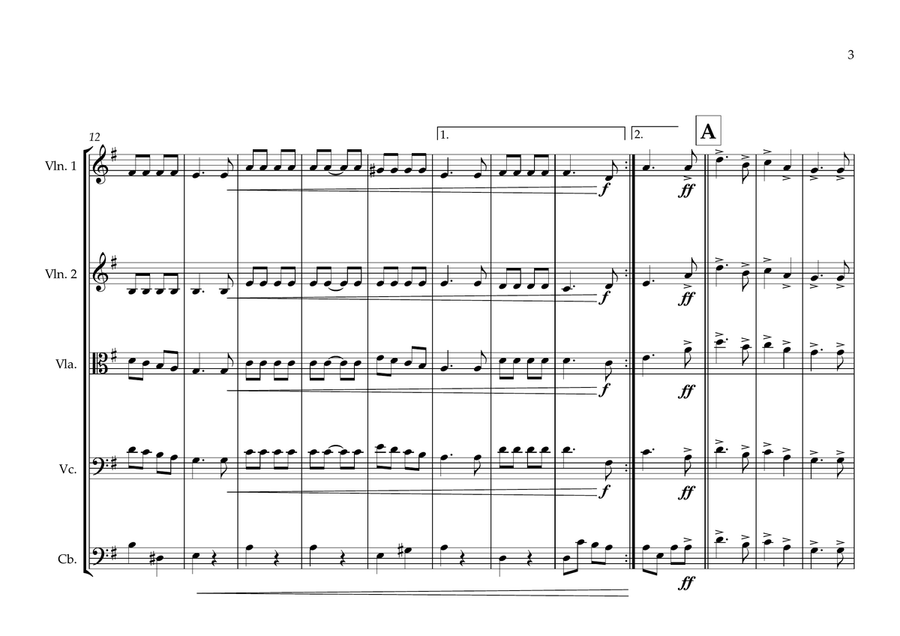 Katanga Provincial Anthem for String Orchestra String Orchestra scores gallery preview page 3